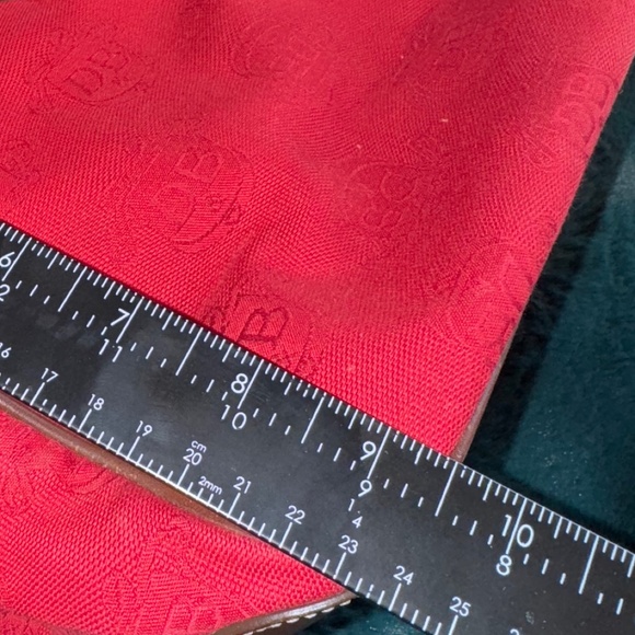 Dooney & Bourke Purse Tote Canvas & Leather LOGO Monogram D&B Red Purse Bag - Picture 14 of 14
